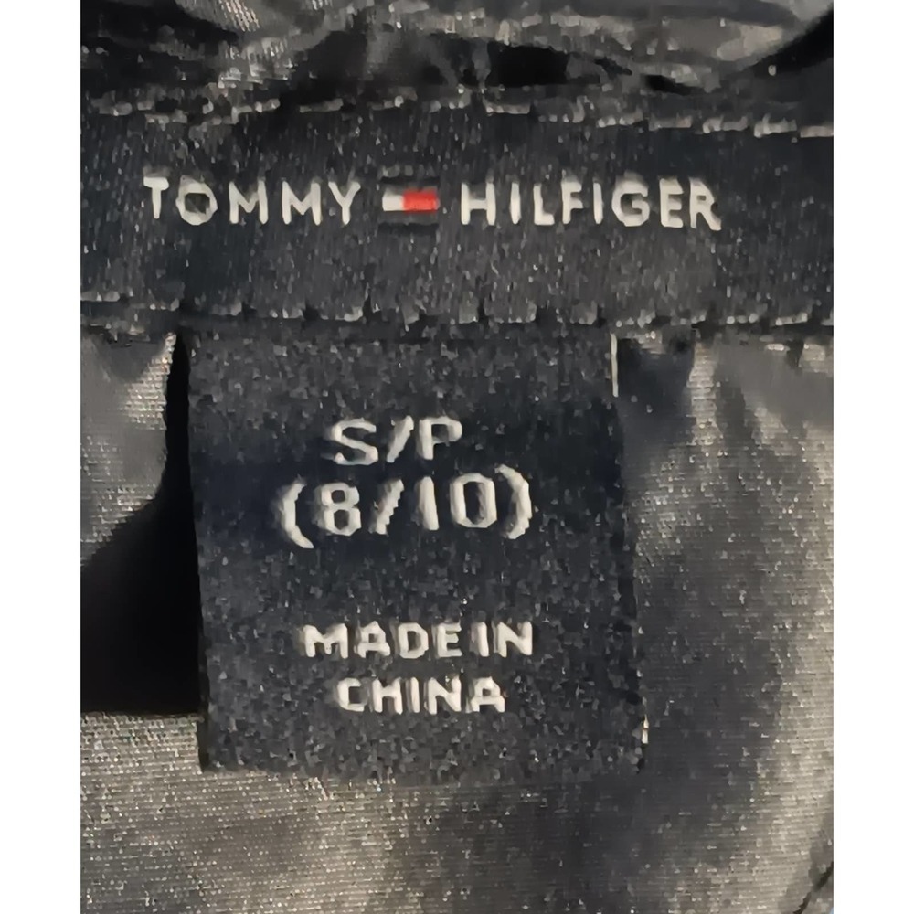 Tommy Hilfiger Boys Size 8-10 Puffer Vest Logo Preppy Blue Green White